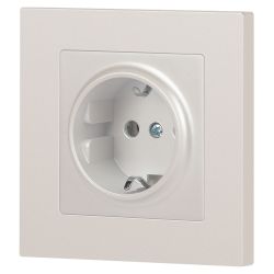 Розетка Intro Accent 6-202-06 2P+E Schuko 16А-250В IP20 СУ AL/CU перламутр | Intro