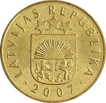 5 сантимов 2007 Латвия