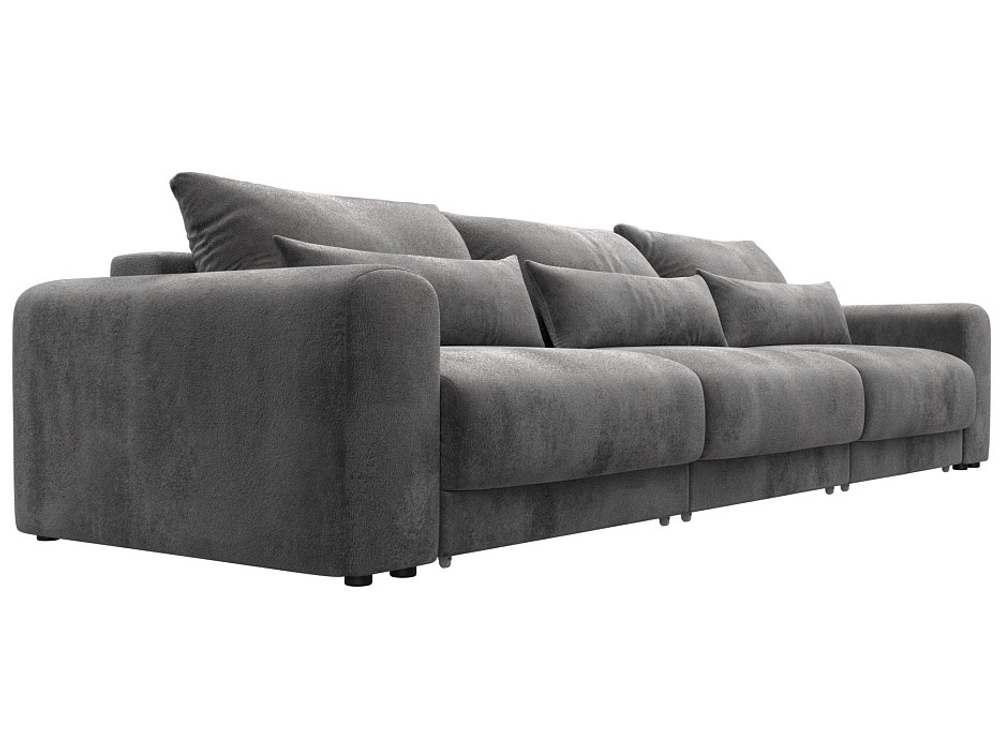 Диван прямой Лига-056 НПБ Лонг, TOWER 10 серый, Велюр, 129138