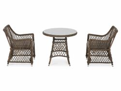 "Эспрессо-80 L" обеденная группа плетеная, цвет коричневый