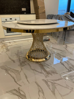 Стол обеденный Ist Casa Мелоди, 130х130х75 см, белый мрамор