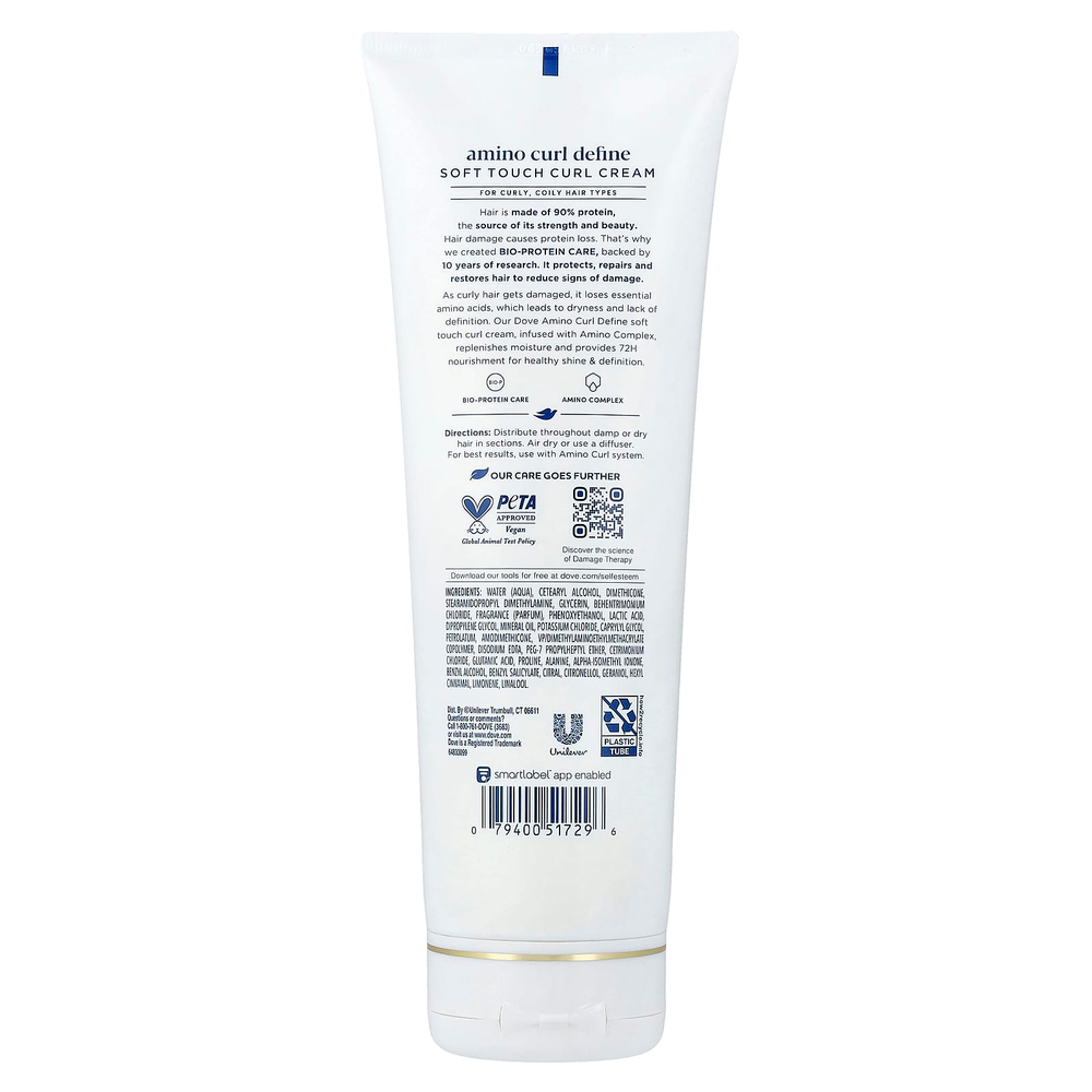Dove, Amino Curl Define, крем для вьющихся волос, для вьющихся и кудрявых волос, 236 мл (8 жидк. унций)