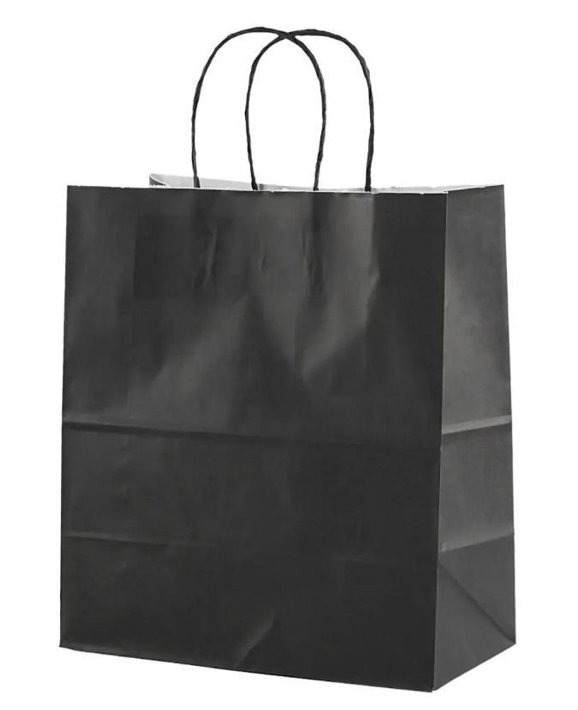 Пакет с пр.дн.240*140*280 мм с кручеными ручками Черный