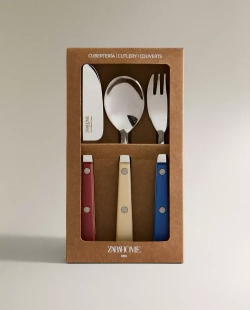 ZARA HOME НАБОР ЦВЕТНЫХ СТОЛОВЫХ ПРИБОРОВ ДЛЯ ДЕТЕЙ, РАЗНОЦВЕТНЫЙ