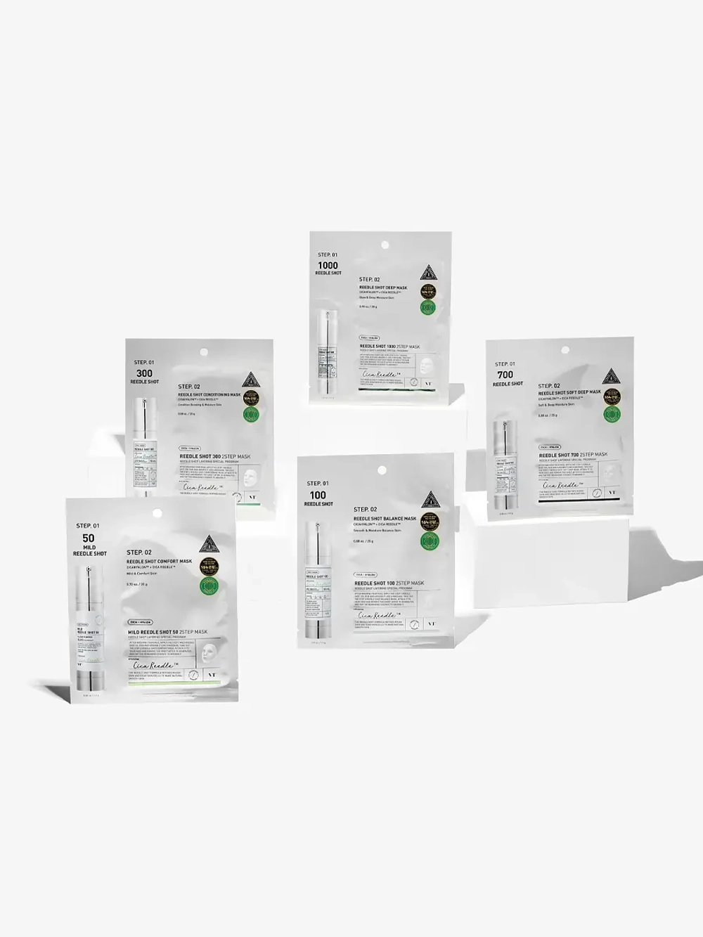 VT Cosmetics Двухступенчатая тканевая маска с микроиглами для глубокого восстановления и выравнивания тона Cica Reedle Shot 700 2Step Mask 1.5+25 гр