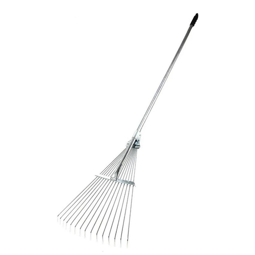 Грабли веерные  раздвижные 15-зуб.  проволоч. с  мет черенком  и мет. фикс. ОКРАШЕННЫЕ