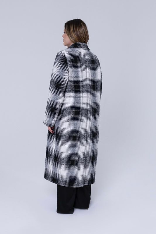 Пальто однобортное, в клетку