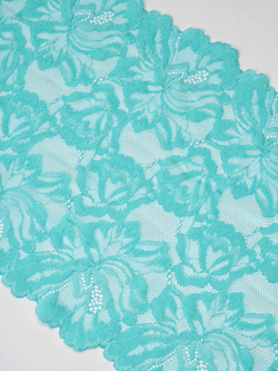 Эластичное кружево яркий тиффани ширина 24 см