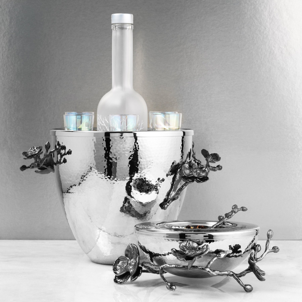 Икорница с ложкой 15.5см Michael Aram Черная орхидея