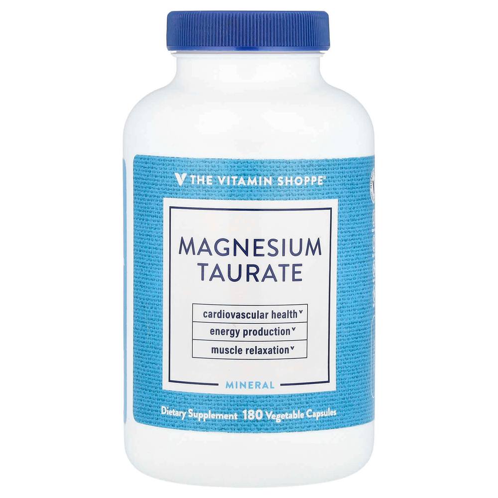 The Vitamin Shoppe, Таурат магния, 180 растительных капсул (62,5 мг на капсулу)