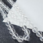 Горный хрусталь (бесцветный кварц), бусины мультиогранка, р-р 8мм, очень красивый экземпляр