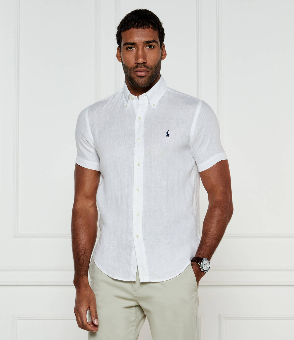 Льняная рубашка POLO RALPH LAUREN - белый(710795452)