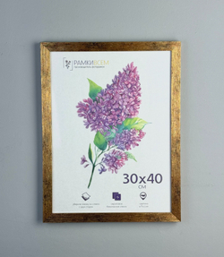 Фоторамка пластиковая 30х40 см, коричневая, фактура дерево, арт. 3040.628060