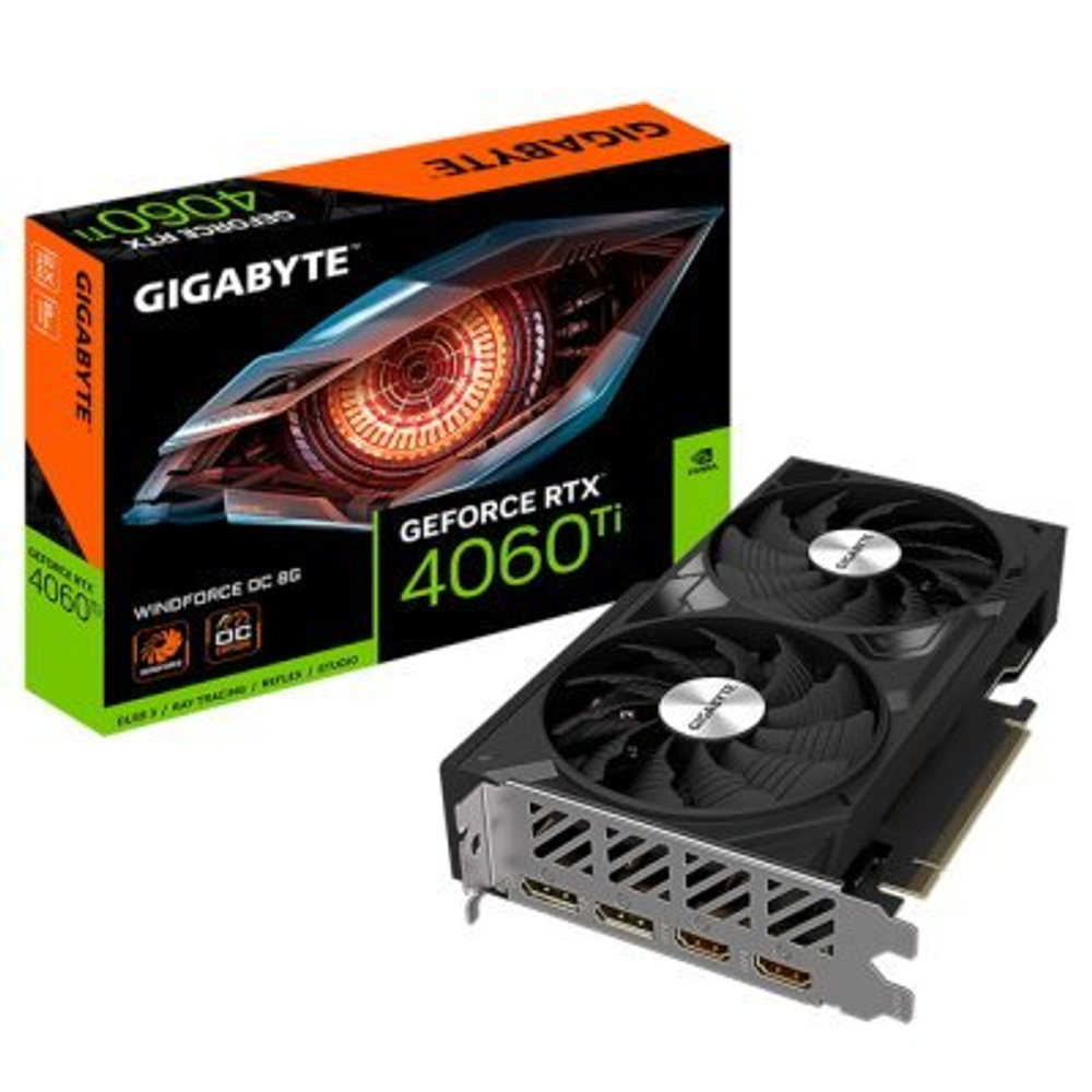 Видеокарта GigaByte nVidia GeForce RTX 4060 Ti 8Gb GV-N406TWF2OC-8GD