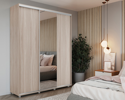 Шкаф-купе МАМА PRIME, 177х60х230 Шимо светлый с зеркалом