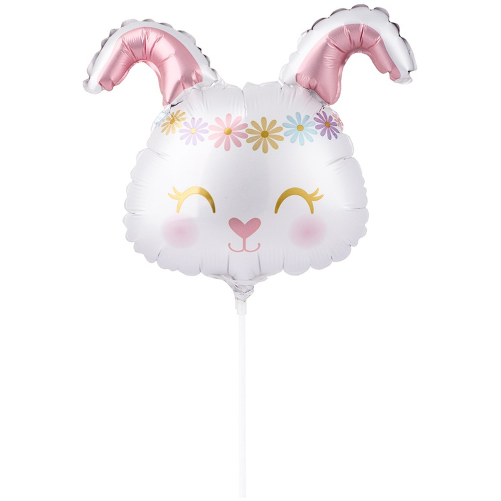 Шар Фольгированный Голова Зайки (Белый)