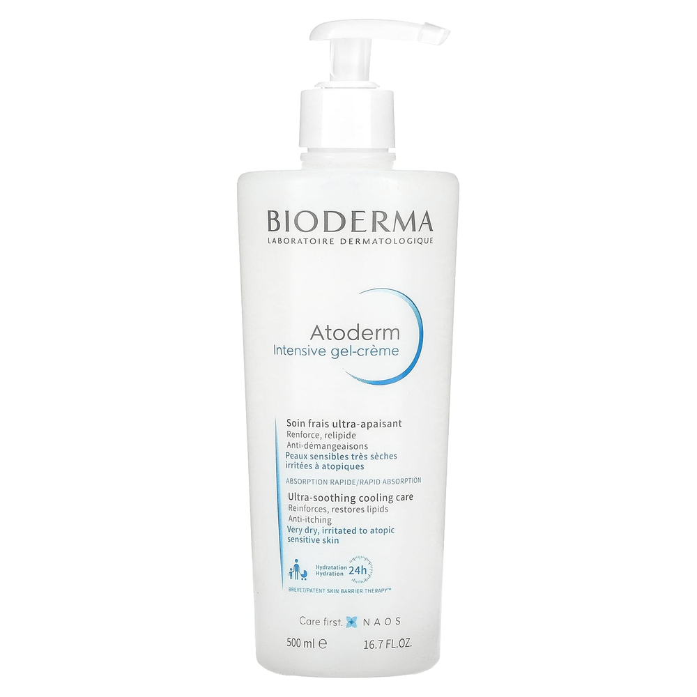 Bioderma, Atoderm, интенсивный гель-крем, без запаха, 500 мл (16,7 жидк. унц.)