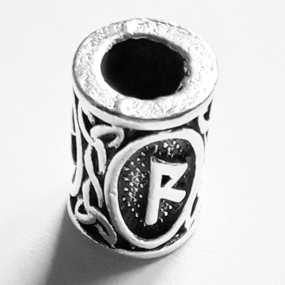 Бусина для украшения бороды, дредов, косичек "Руна Райдо (Raido)".