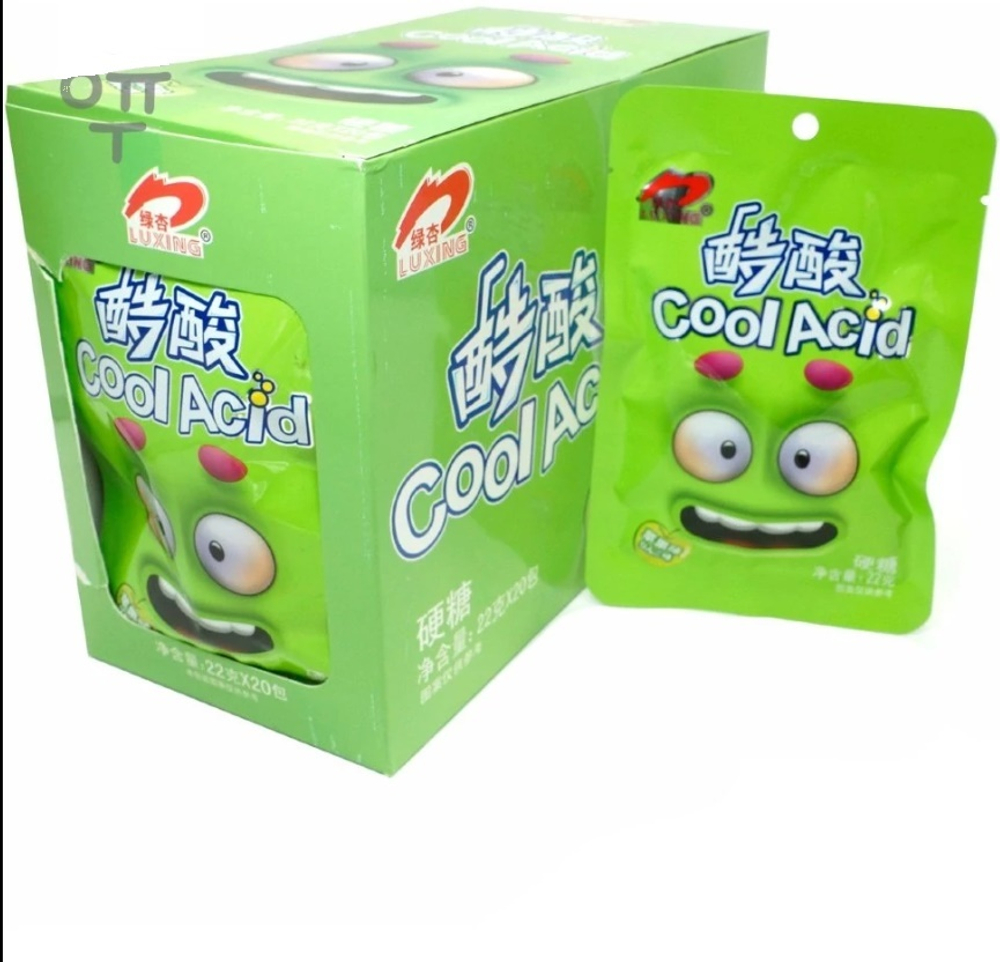 Кислые леденцы Luxing Cool Acid со вкусом яблока, 22 г 20 шт