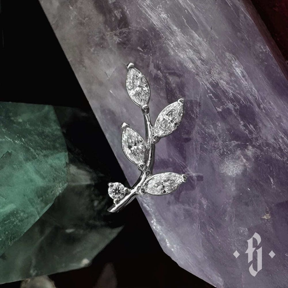 Накрутка &quot;Limb Small&quot; - Белое золото - White CZ