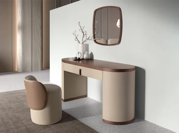 Туалетный столик 7220 из экокожи цвета норки и ореха