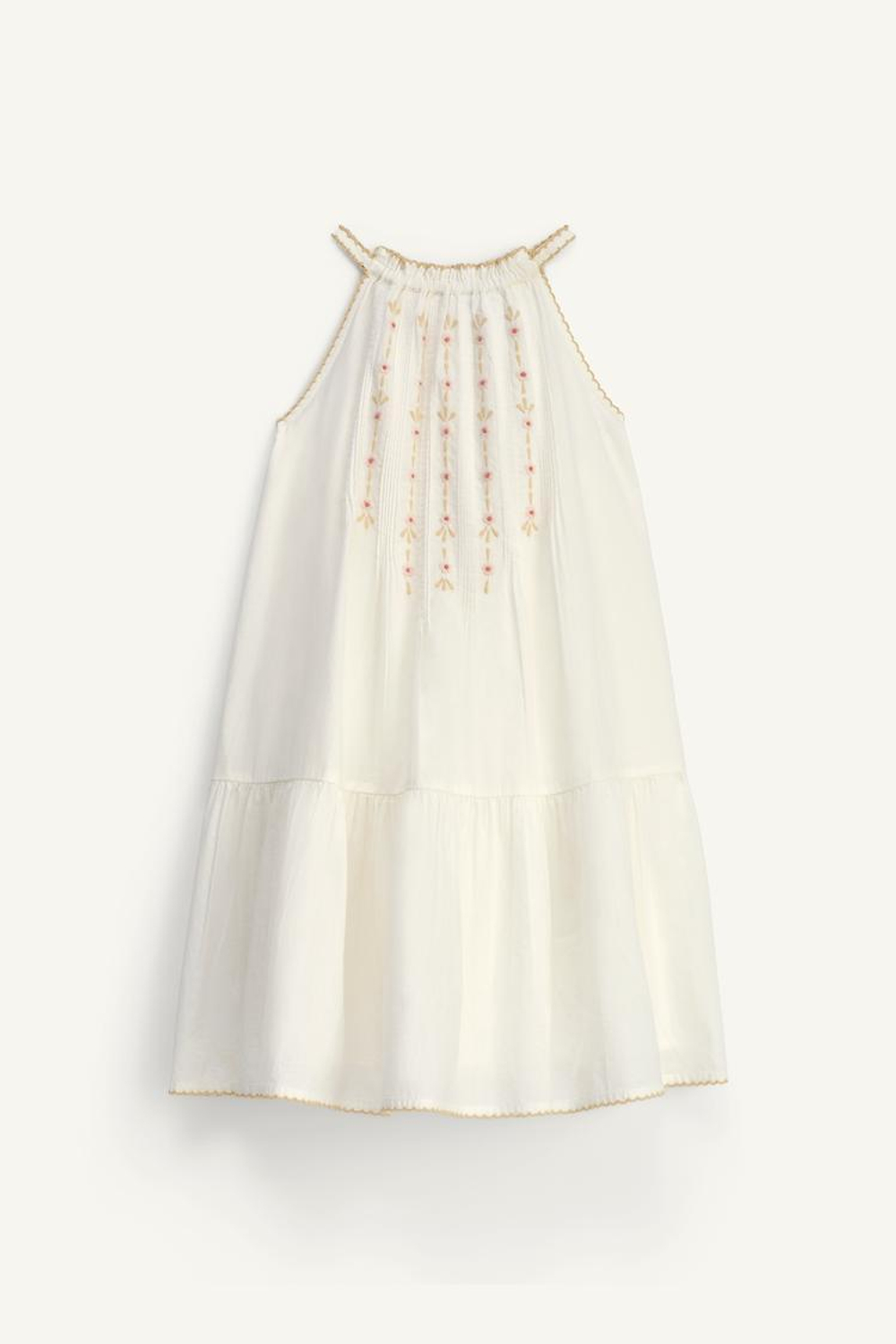 ZARA ПЛАТЬЕ С ВЫШИВКОЙ - LIMITED EDITION, БЕЛЫЙ