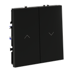 Выключатель встраиваемый VOLTUM S70 для жалюзи 10А, (черный матовый)