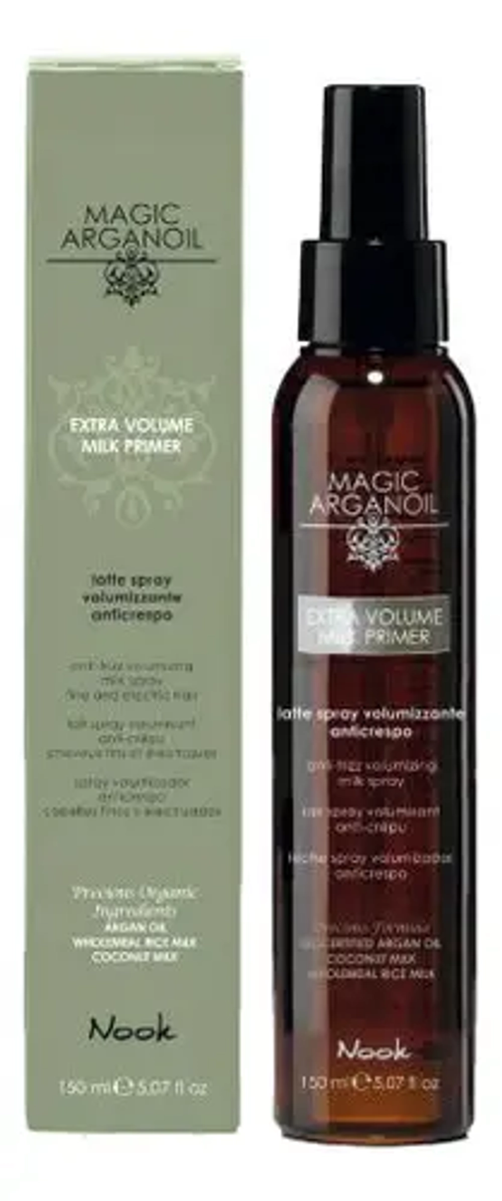 Nook Mолочко-праймер для придания объёма тонким волосам - Magic Arganoil Extra Volume anti-frizz Thermal Milk , 150 мл