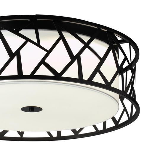 7700/40L AVRA LED SN 056 Светильник металл/ткань/стекло/белый/черный LED 40Вт 3000-6000K D500 IP20 пульт ДУ FABIANA