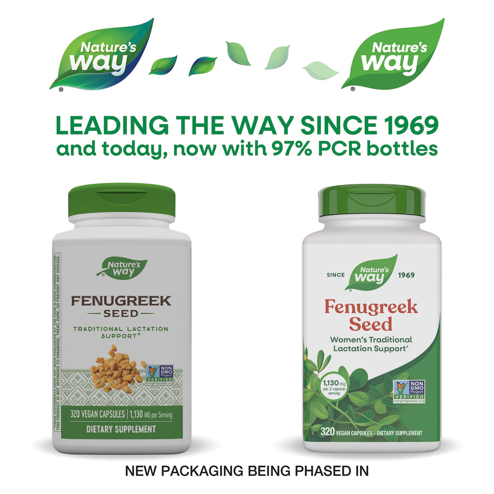 Nature's Way, семена пажитника, 320 веганских капсул (565 мг в 1 капсуле)