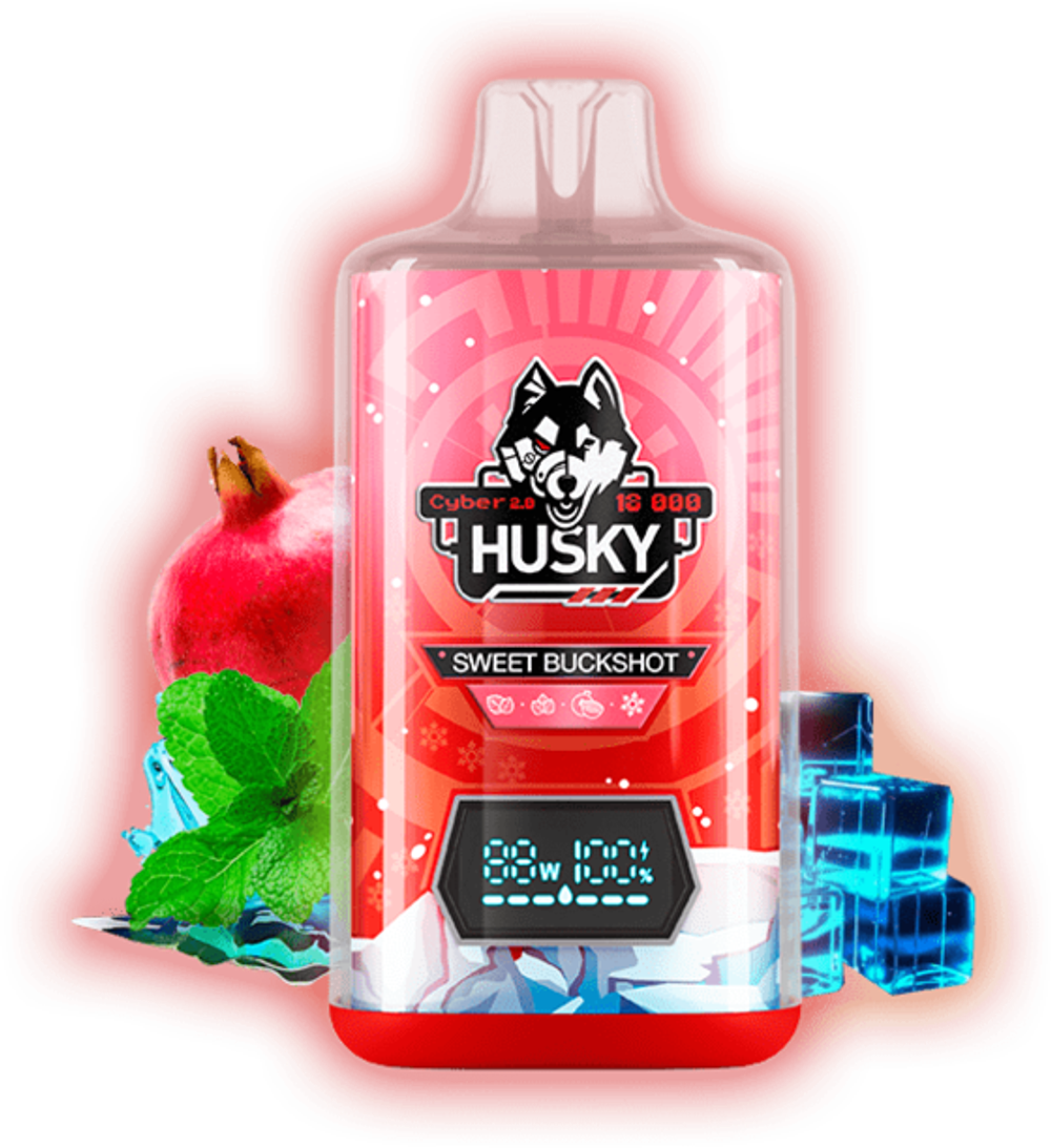 Husky Cyber 2 Sweet buckshot - холодный гранат-ментол-мята 18000 затяжек 20мг Hard (2% Hard)