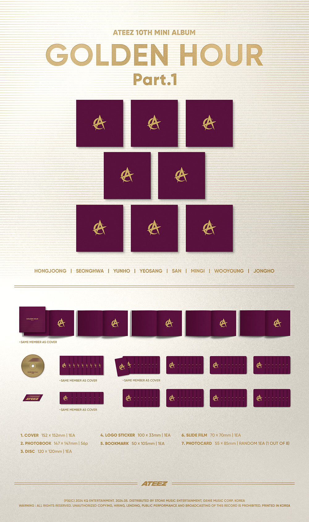 Альбом ATEEZ - 10th Mini Album GOLDEN HOUR : Part.1 (Digipak VER.)