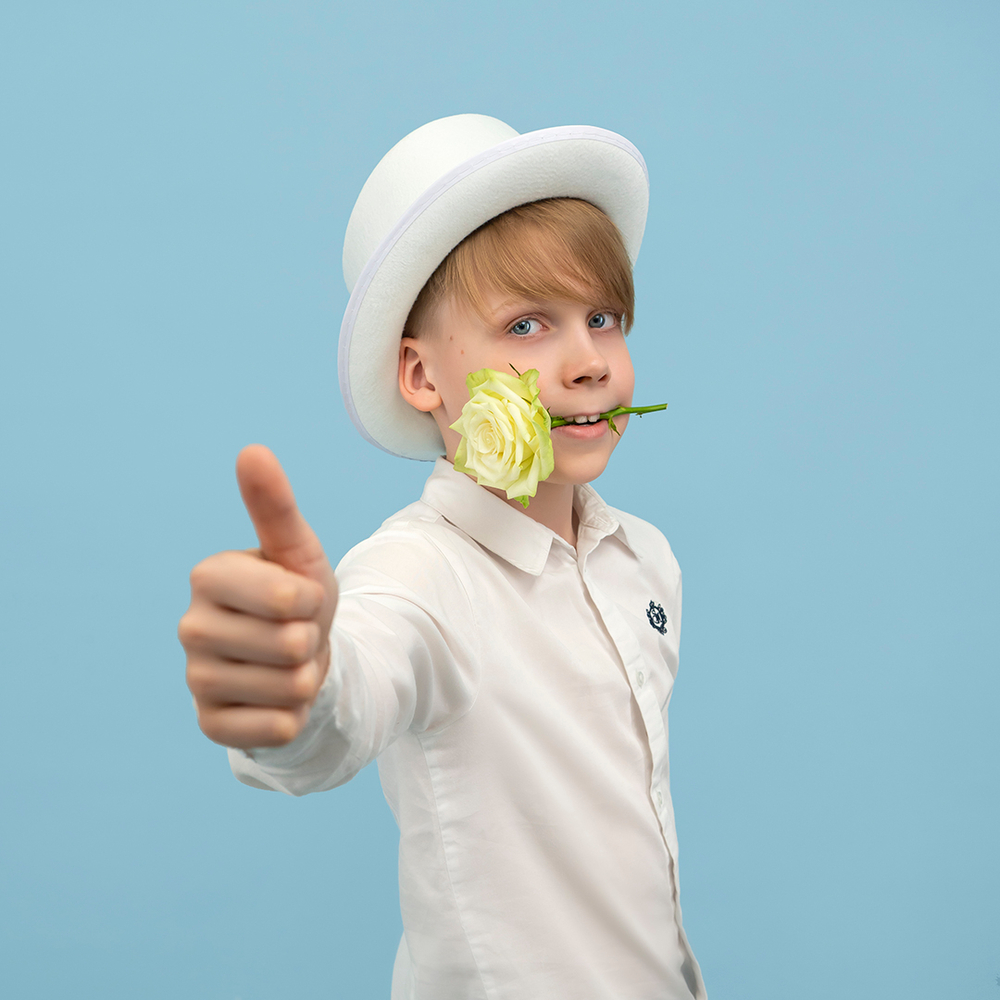 Шляпа, Цилиндр, фетр, Белый, 56-58 разм.