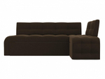 Диван кухонный угловой Люксор правый угол, Коричневый, Микровельвет, 28603