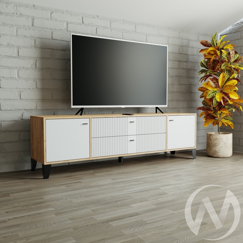 Тумба ТВ Парус-10 (дуб крафт золотой/карбон фарфор)