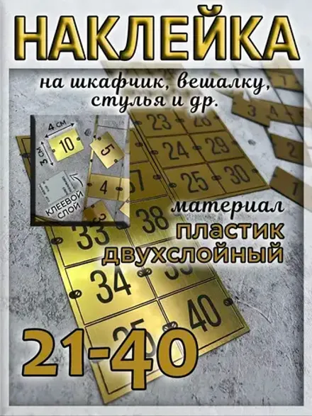 Нумерация для шкафчиков