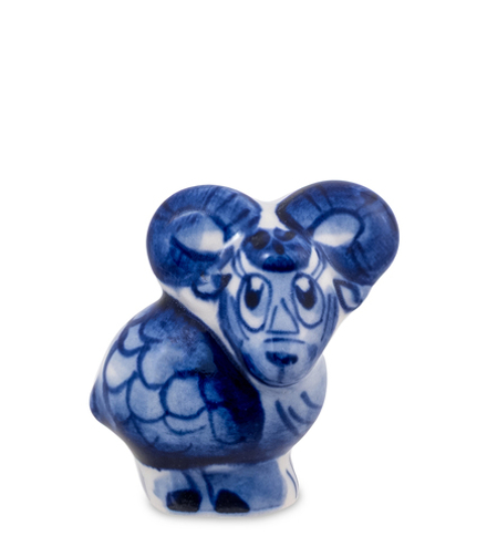 ГЛ- 980 Фигурка «Барашек» (Гжельский фарфор)