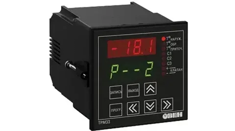 Контроллер для приточной вентиляции ТРМ33-Щ7.ТС.RS 1 А, при 230 В 144×169×50,5 мм; IP54 арт36729
