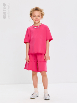 Костюм оверсайз с футболкой и шортами