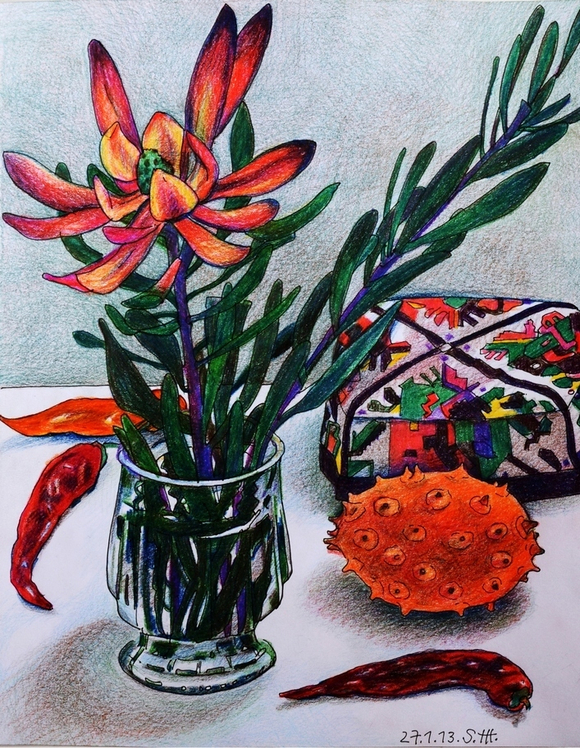 Репродукция на фотобумаге "Оранжево-зеленое"