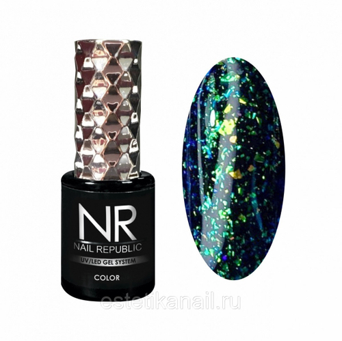 Nail Republic Гель-лак 002 Galaxy Green-blue, 10 мл