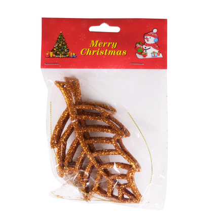 Набор украшений листок 2шт 12х6,5см оранжевый SYLKGJB-482134