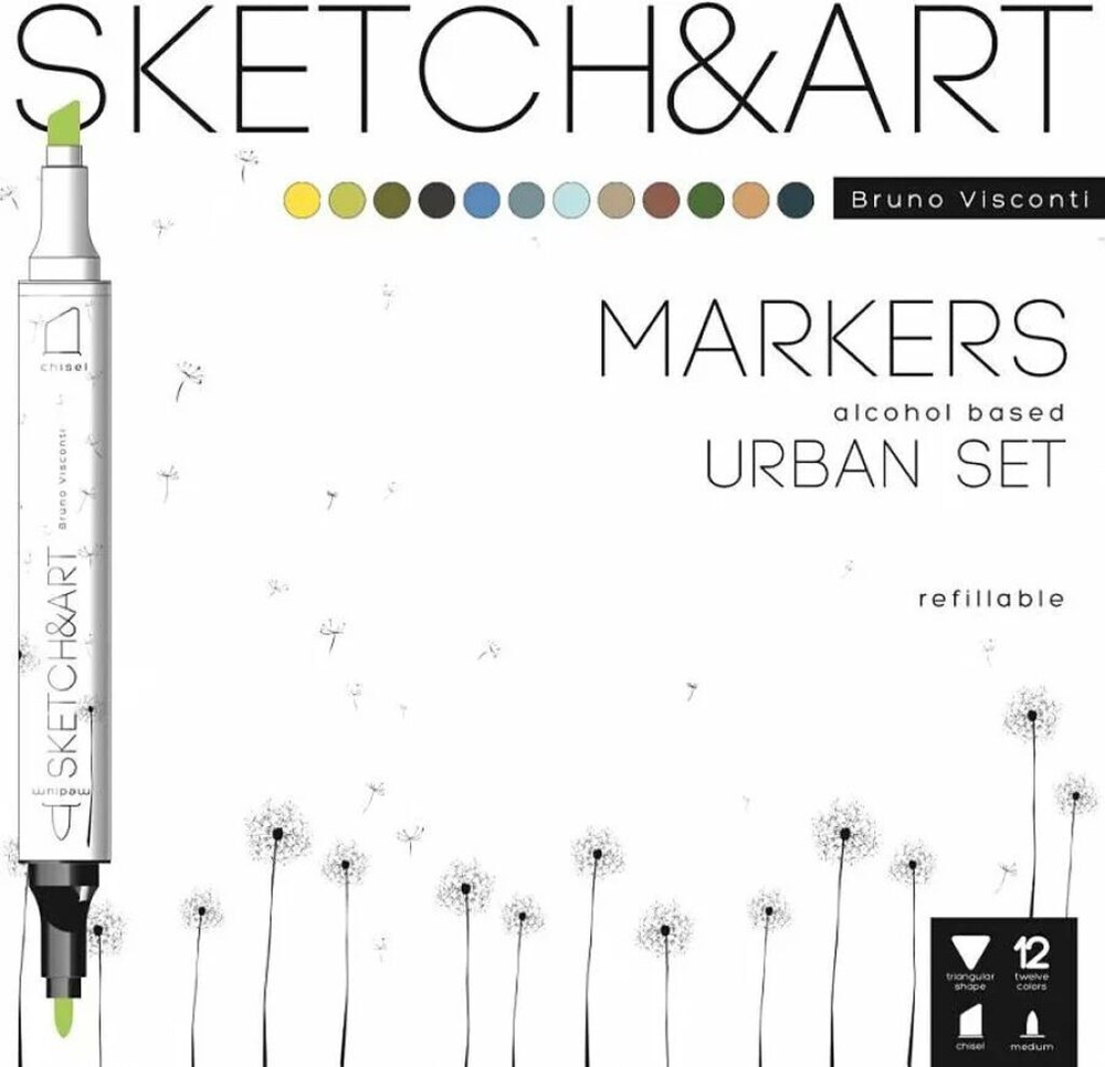 Набор маркеров акриловых  12цв. пулевидн. "Sketch and Art" 1-3мм