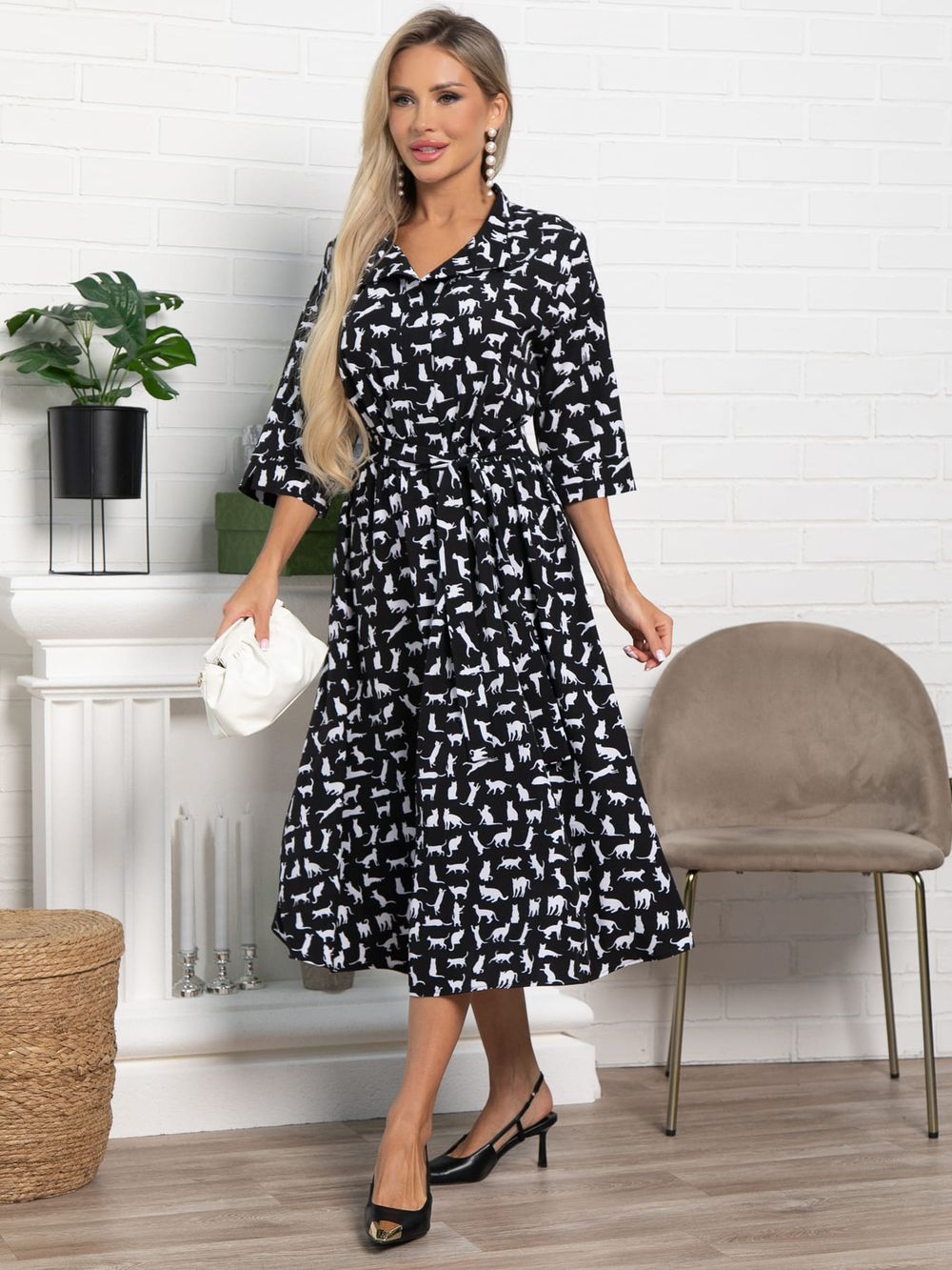 Платье Доминанта (черное/кошки) П15359-16М LT Collection