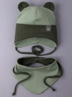 Шапка для мальчика осенняя с ушками и снуд