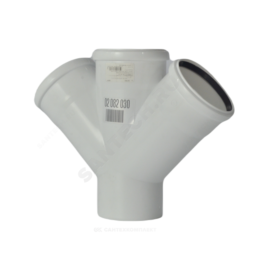 Крестовина PP-M 1-плоскостная бесшумная белая Дн 110х110х110х45гр б/нап в/к RTP (РосТурПласт) 24763