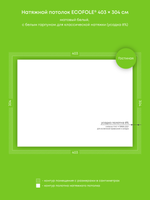 Матовый натяжной потолок 12.3 м2