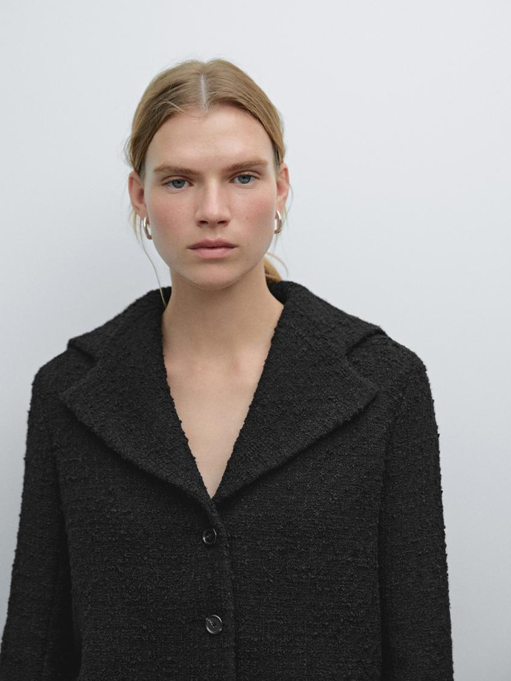 Massimo Dutti Укороченный жакет, черный