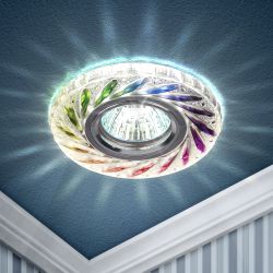 DK LD13 SL RGB/WH Светильник ЭРА декор cо светодиодной подсветкой MR16, мультиколор | Встраиваемые LED светильники