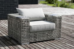 "Тито" кресло из искусственного ротанга, цвет серый